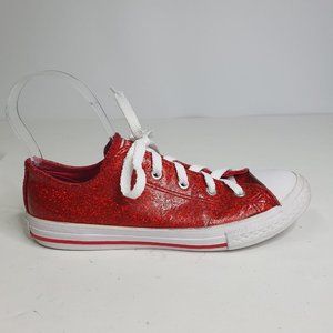 Converse All-star Lo Top Sneakers Chuck Taylor Red Sequin Glitter